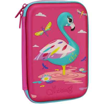 Пенал Cool For School с тиснением 1 отделение Фуксия (QT-5632-Rosered) Винница