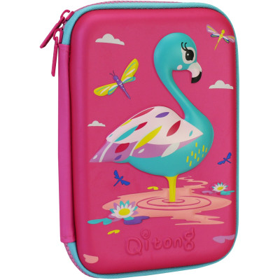 Пенал Cool For School с тиснением 1 отделение Фуксия (QT-5632-Rosered) Винница - изображение 1