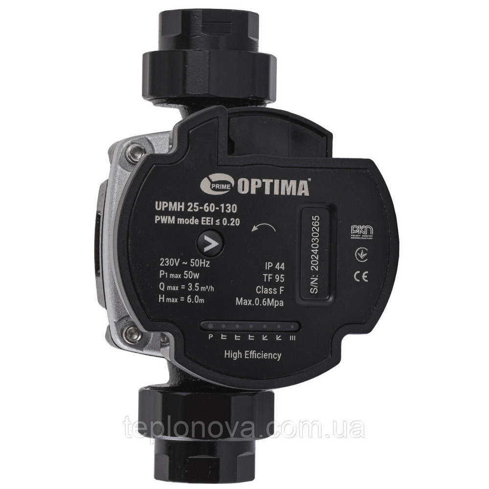 Насос циркуляционный энергосберегающий  Optima PRIME UPMH 25-60AUTO 130мм + гайки Черновцы - изображение 2