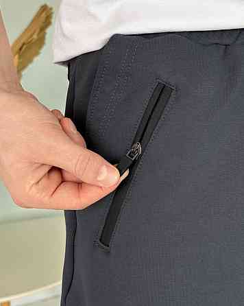 Лёгкие однотонные летние мужские шорты тёмно-серые Pobedov Griz Киев