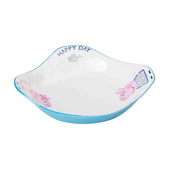 Фарфоровая глубокая квадратная тарелка для детей 350 мл HP-15-16 Киев