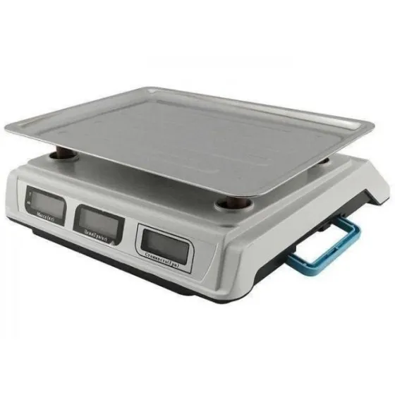 Ваги торговельні Crownberg CB-5006, до 50 кг, електронні, з акумулятором 6V, платформа з нержавійки Одеса