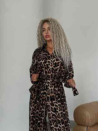 Стильний повсякденний костюм натуральний штапель Коричневий, 46/48 Одеса