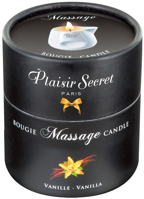 Массажная свеча - Plaisir Secrets Massage Candle Vanilla, 80 мл Sex Aura Киев - изображение 1