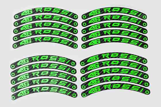 Наклейка на колесо декор 46 ROSSI, 20шт (зеленая) (#6059) Мукачево