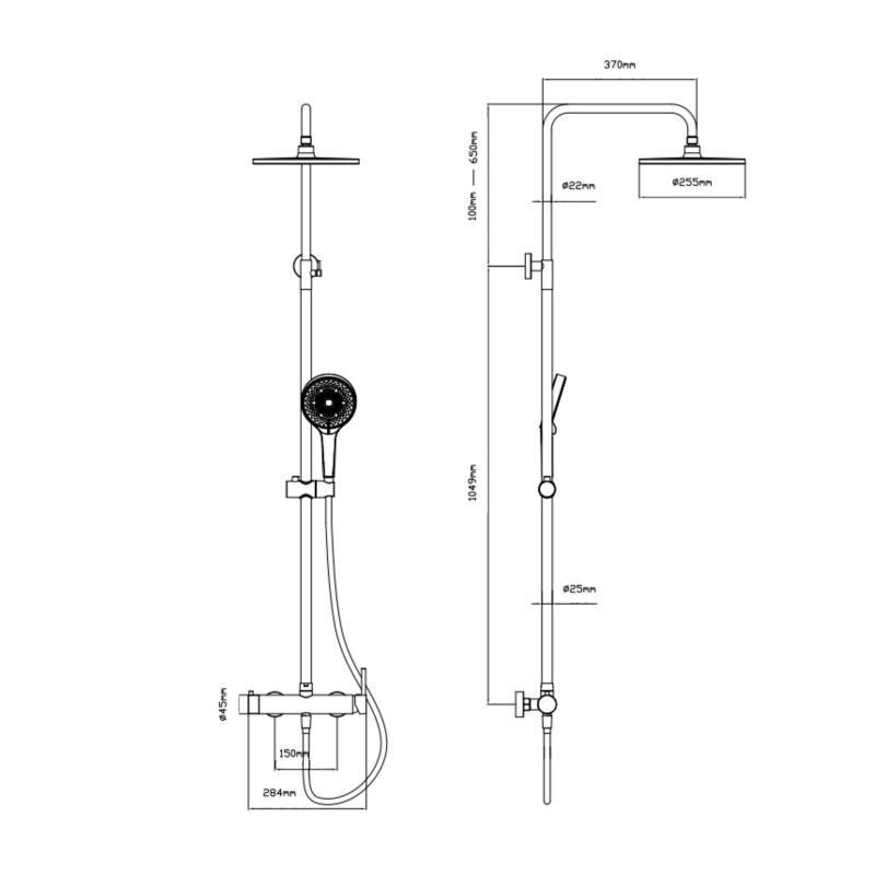 Душевая система универсальная Qtap Sloup на два потребителя QT57103OC Chrome, латунь Харьков - изображение 2