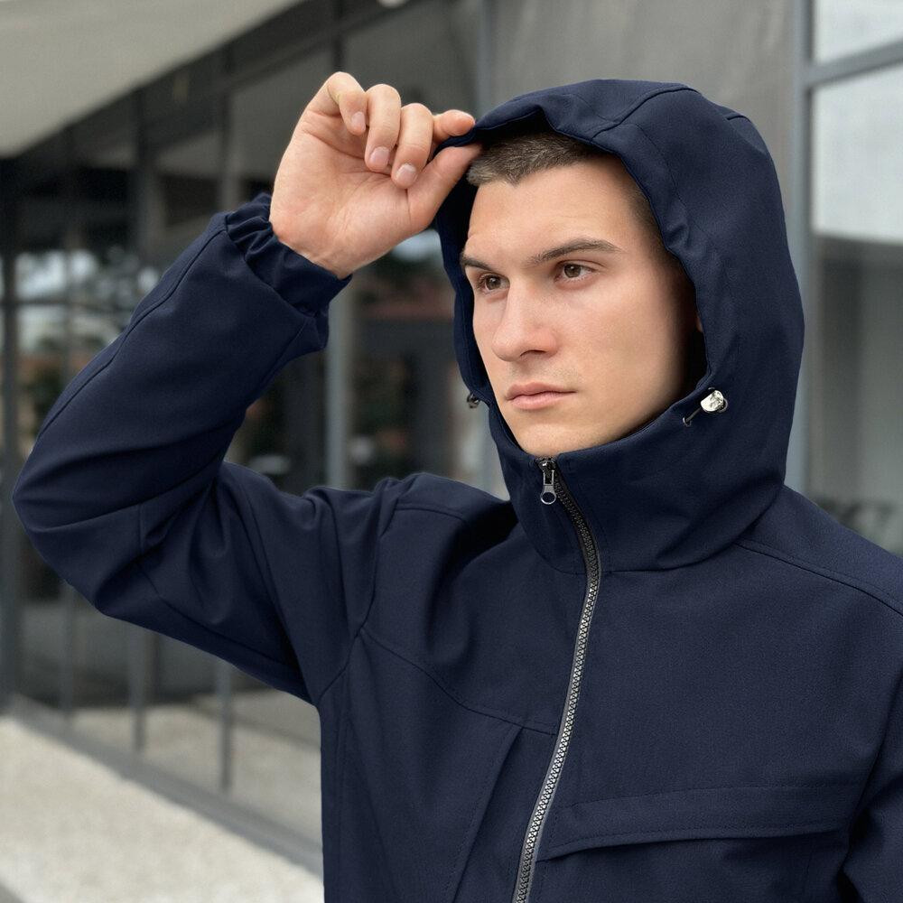 Темно-синя чоловіча повсякденна куртка на весну і осінь Pobedov Shum Київ - фото 10