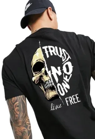 Футболка мужская с принтом  44 Черная 2634326188 Днепр