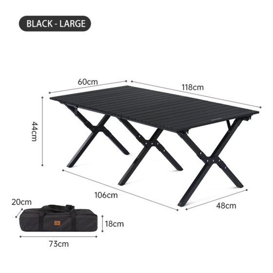 Раскладной стол большой Naturehike CNK2300JU010, алюминий, черный Киев
