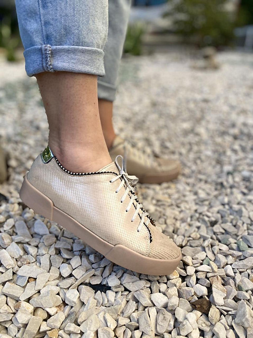 D and V Сліпони жіночі D and V 2038 пудра (літо, шкіра-сатин натуральна) (2241) Коломия - фото 2