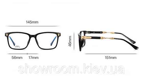 Чоловіча брендова ободкова оправа Chrome Hearts (2272) золоті Київ