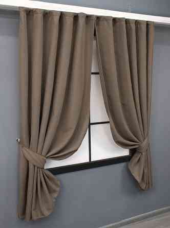 Комплект коротких штор VR-Textil Мікровелюр SPARTA № 1036ш Мокко 130х170 см 2 шт (35-0150) Київ