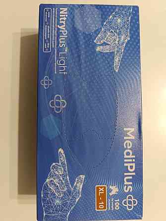 Нітрилові рукавички MediPlus нестерильні, неопудрені оглядові — 100 шт/уп, одноразові медичні (Розмір L) M Харків