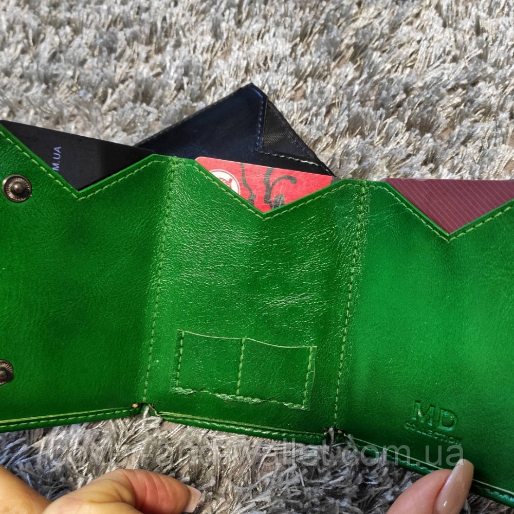 Стильный маленький женский кошелёк зеленого цвета MD 610 Киев - изображение 5