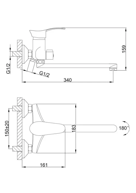 Смеситель для ванны с душевым гарнитуром Frap F22001 хром Киев - изображение 4