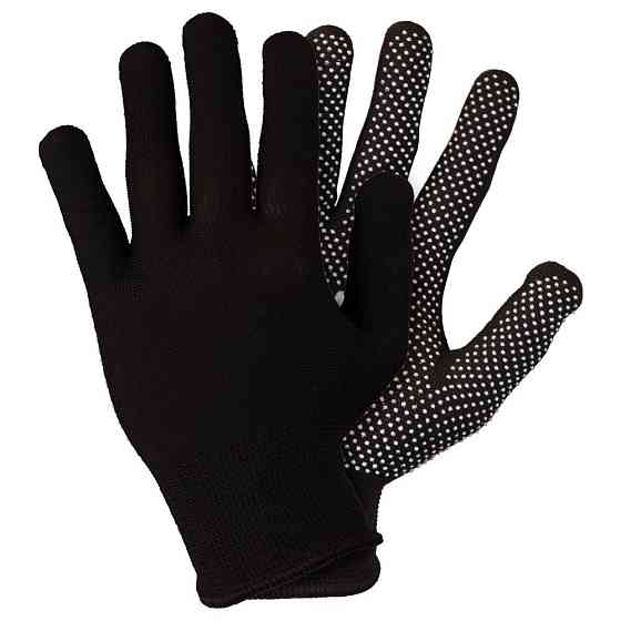 Рукавички трикотажні з точковим ПВХ покриттям р8 Мікроточка (чорні) КРАТНО 12 парам SIGMA (9442941) Київ