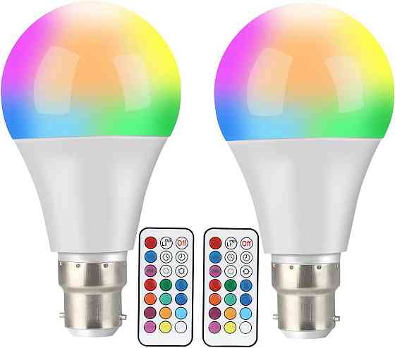 Світлодіодні RGB-лампи B22 A19 зі зміною кольору з дистанційним керуванням, 10-ватні Київ