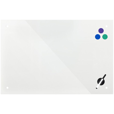 Офісна дошка Axent скляна магнітно-маркерна 90x120 см, біла (9616-21-А) Вінниця - фото 1