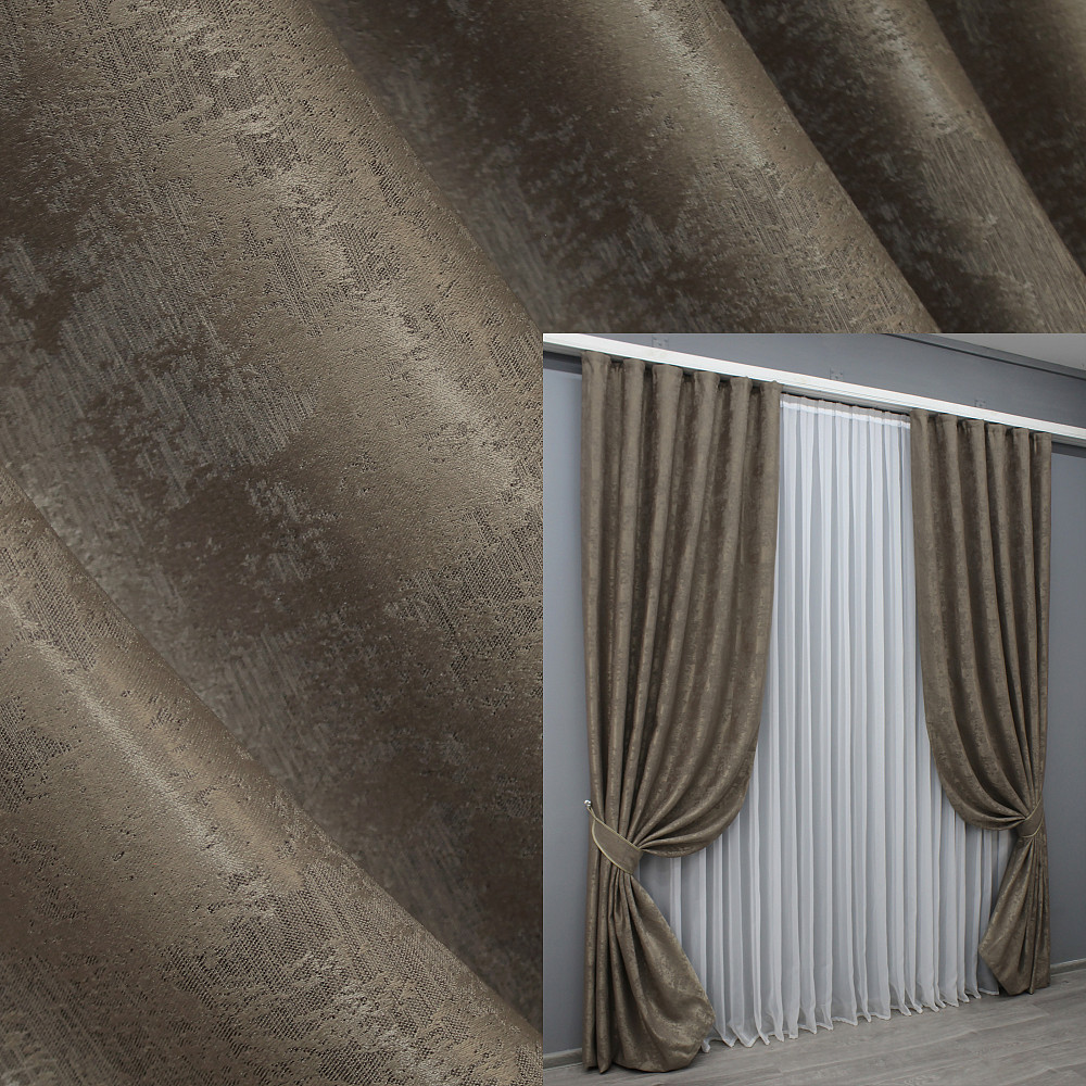 Комплект готових штор VR-Textil Жакард Sultan XO № 1486ш какао 100х270 см 2 шт (31-763) Київ - фото 1