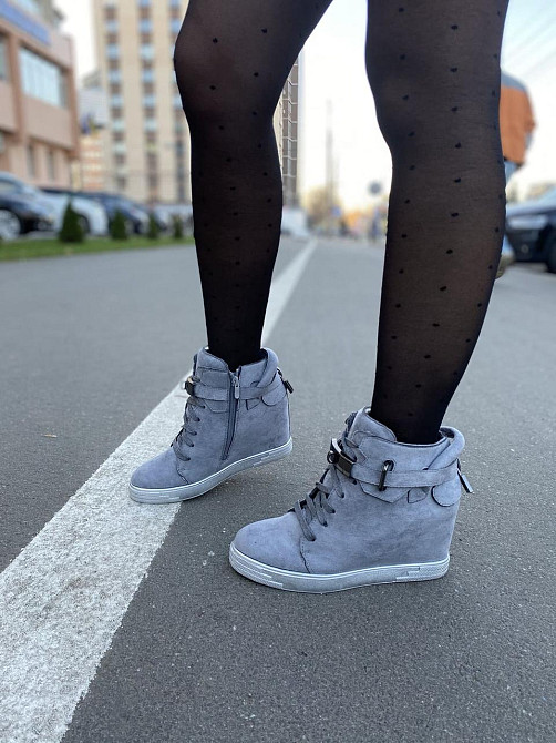 Снікерси жіночі Gofc сірі еко-замша 40р. (KLS-103-9) Коломыя - изображение 7