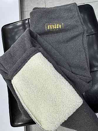 Жіночі теплі повсякденні лосини з накатом трикотаж на хутрі Графіт, 42/44 Одеса