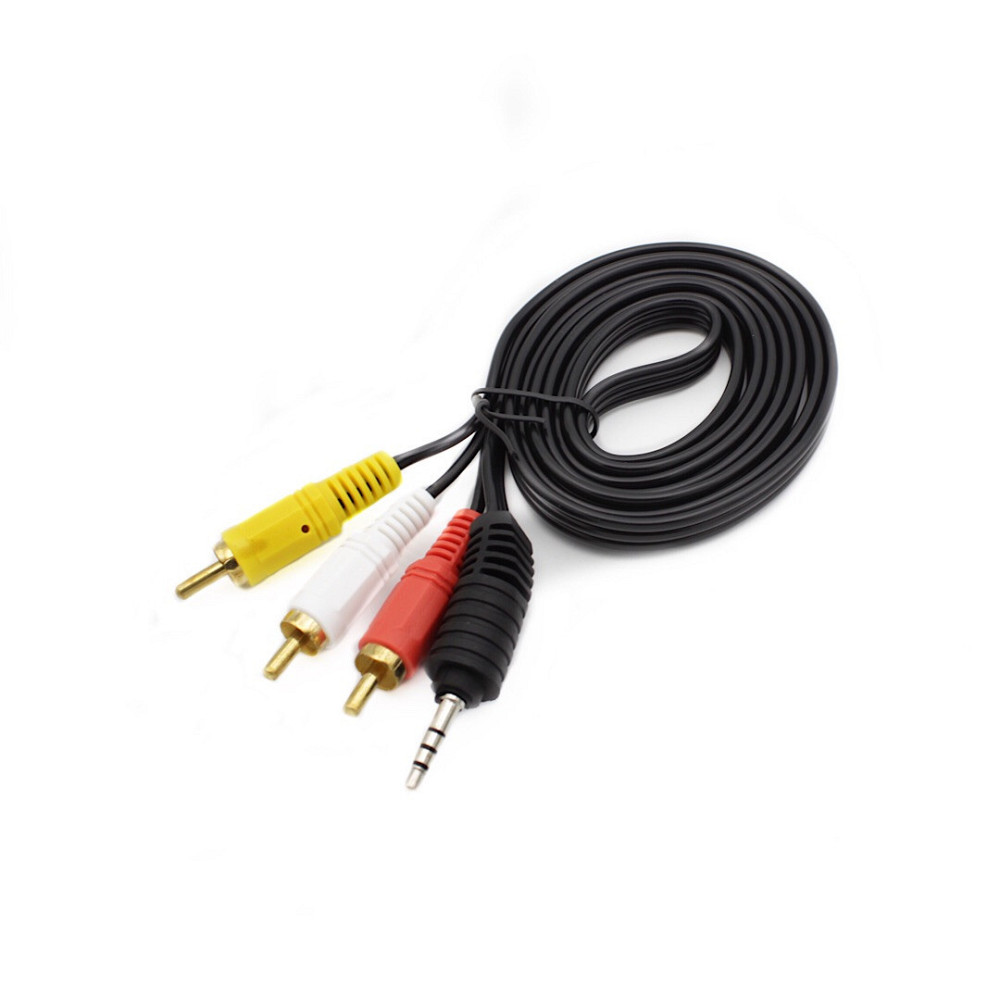 Аудіо відео кабель AV 3.5 Jack (тюльпан 3), 1.5 м (в пакеті) Дніпро - фото 2