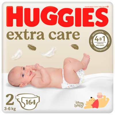Підгузки Huggies Extra Care 2 (3-6 кг) M-Pack 164 шт (5029054234778_5029053549637) Вінниця - фото 1