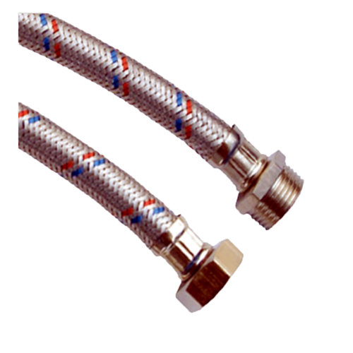 Шланг підводка для води в нержавіючій обмотці 60см 15/15мм 1/2"*1/2" гайка/штуцер EuroAqua Житомир