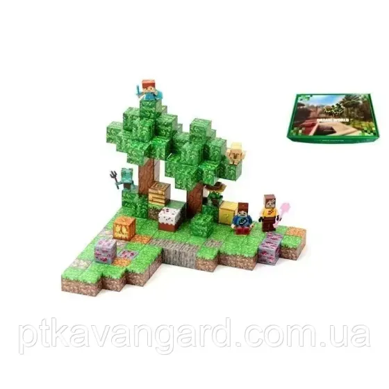 Магнітні блоки майнкрафт 128 кубиків / конструктор магнітний лісова галявина minecraft Dream World Хмельницький