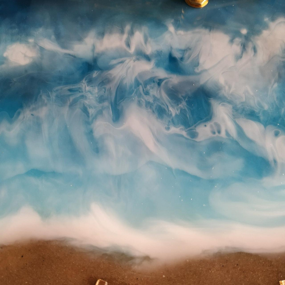 Часы настенные 40 см из эпоксидной смолы ручной работы Днепр - изображение 8