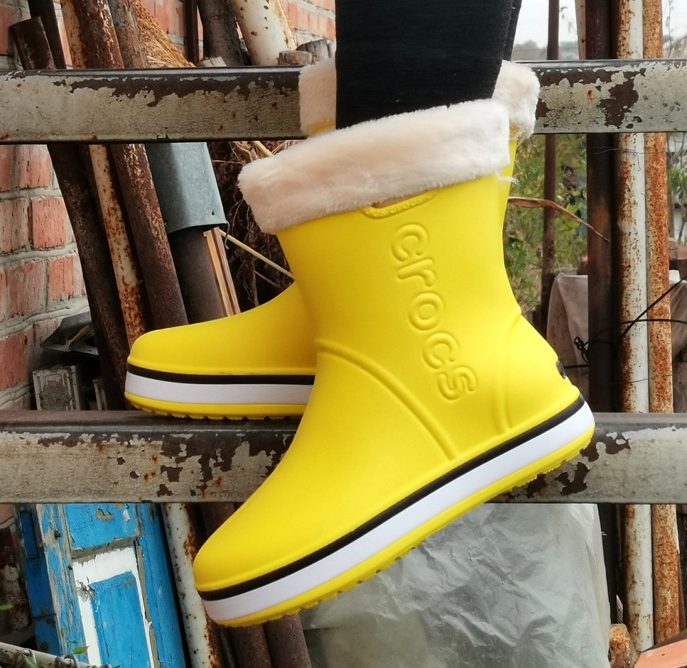 Жіночі Гумові Напівчоботи CROCS Жовті Чоботи Крокси Теплі Зимові (розміри: 36,37,38) — 8 Дніпро - фото 2
