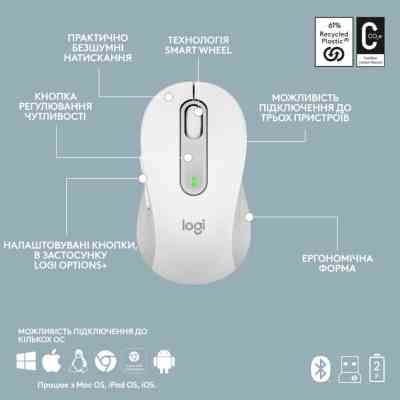 Комплект Logitech MK950 Bluetooth/Wireles UA Off-White (920-012491) Винница