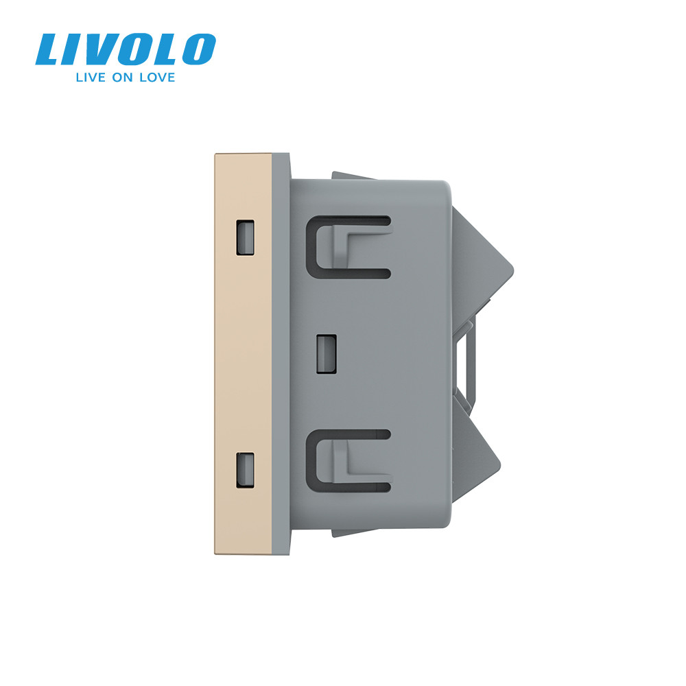 LIVOLO Універсальна розетка LIVOLO 12-в-1, з заземленням і шторками, золота, 16А 250В, модуль ( Киев - изображение 5