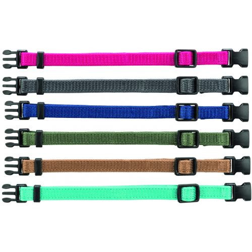 Набор ошейников Trixie для щенков розовый/серый/темно-синий/оливковый/коричневый/бирюзовый нейлон S-M 17-25 см 10 мм 6 шт Киев - изображение 1