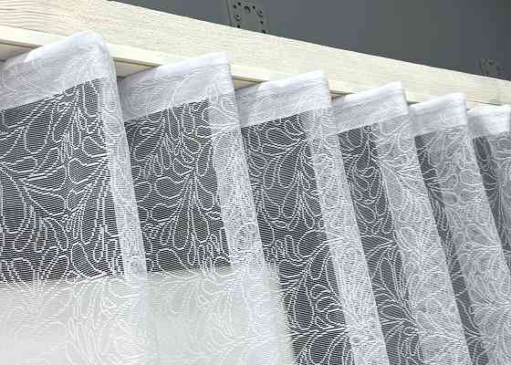 Короткий тюль, высотой 1,2м, жаккард цвет белый 2005т Киев