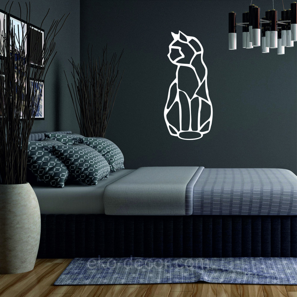 Декоративное настенное Панно «Кот» Декор на стену 110*48 см, Белый Киев - изображение 3