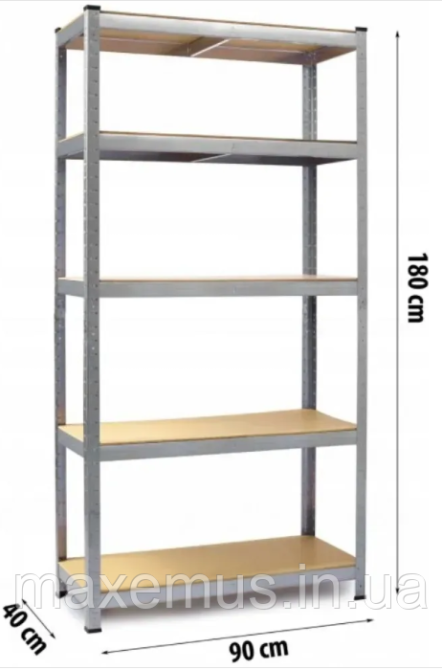 Металлический стеллаж G 9040 180×90×40 см 5 полок стеллаж для гаража склада и дома Мостиска - изображение 9