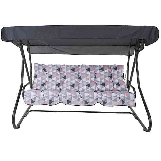 Гойдалка садова Patio Milano, сіро-рожевий геометричний принт Київ