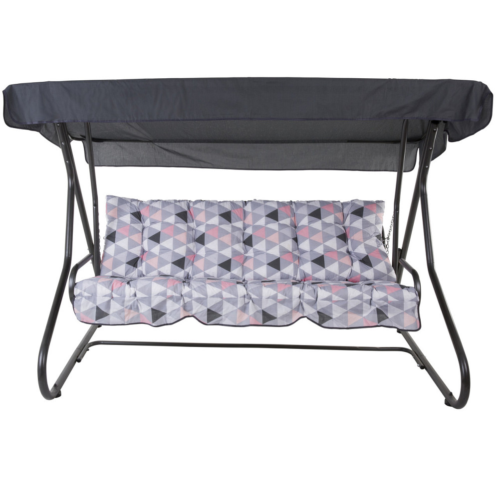 Гойдалка садова Patio Milano, сіро-рожевий геометричний принт Київ - фото 1