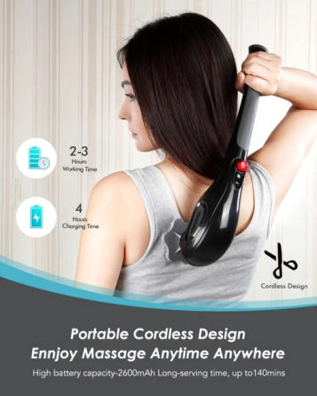 Массажер ручной для тела B-6 + 5 насадок (Черный) Винница