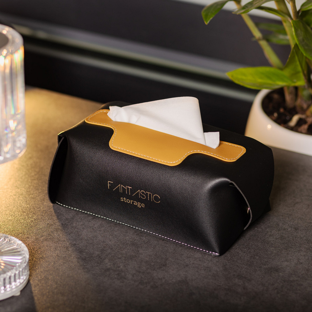 Yiwu Салфетниця з еко шкіри в машину 21х12х8 см контейнер для серветок Чорний HP-3-210B Коломия - фото 5