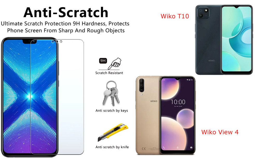Захисне скло NeoGlass для Wiko T10, Wiko View 4 – надпрозоре та стійке Київ - фото 1