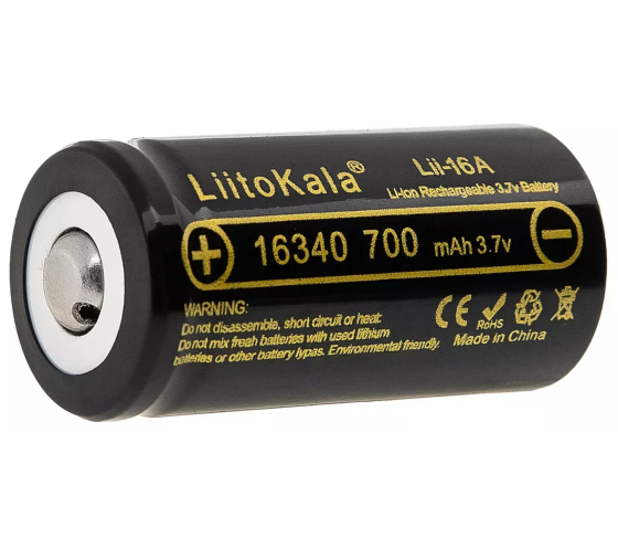 Акумулятор LiitoKala Lii-16A 16340 700mah (Чорний) Вінниця