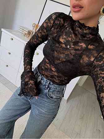 Жіночий стильний привабливий мереживний лонгслів стрейч гіпюр Одеса