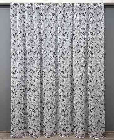 Тюль VR-Textil 909т Flora Батист Білий з чорно-білим 200х270 см (42-1165) Київ