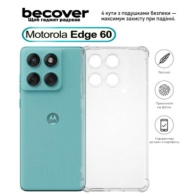 Чохол до мобільного телефона BeCover Anti-Shock Motorola Edge 60 Clear (713804) Вінниця - фото 1