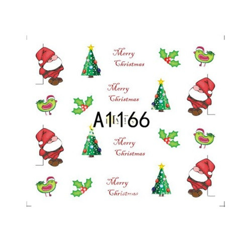 Новогодние наклейки на ногти с гномами - размер стикера 5*6см, в описании товара есть инструкция по применению Киев - изображение 2