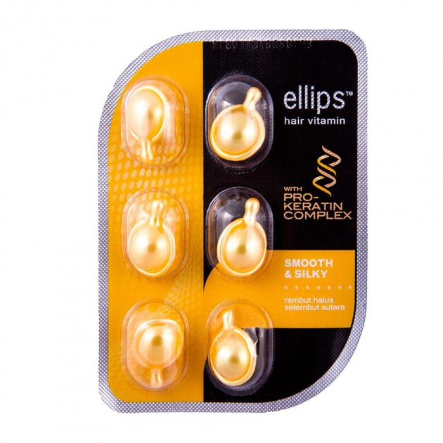 Витамины-масло для волос Безупречный шелк с Про-Кератиновым Комплексом Smooth silky Ellips 6 шт Киев - изображение 1