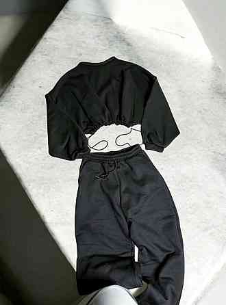 Женский теплый костюм с брюками и свитшотом в фасоне «летучая мышь» трехнитка на флисе Одесса