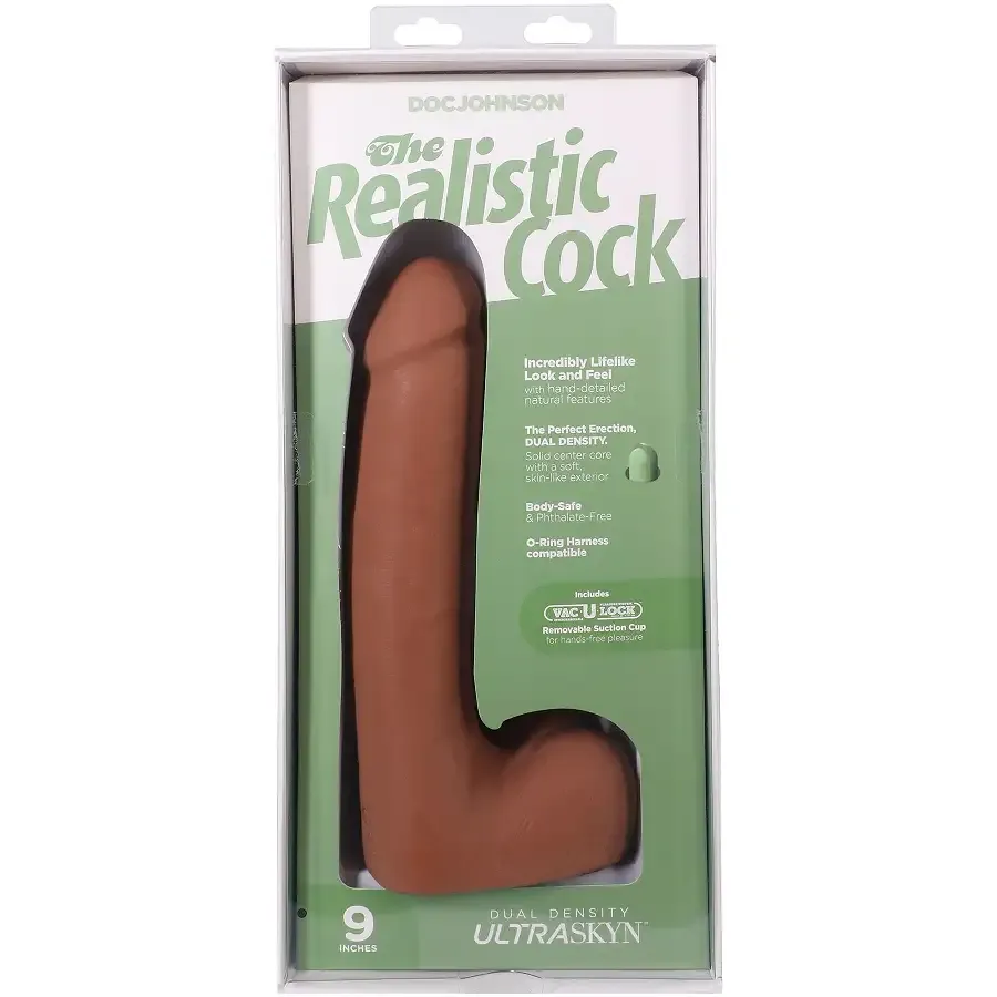 Фалоімітатор Doc Johnson The Realistic Cock ULTRASKYN - 9 Inch with Balls Caramel Львів - фото 10